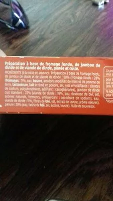 Lista de ingredientes del producto Ball's goût cordon bleu Le Gaulois 200 g