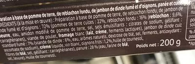 Lista de ingredientes del producto Pané savoyard façon tartiflette Le Gaulois 200 g