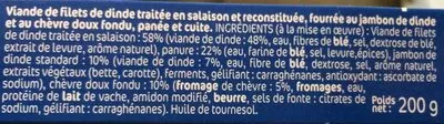 Lista de ingredientes del producto Cordon bleu Le Gaulois 