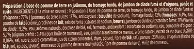 Lista de ingredientes del producto Rösti Le Gaulois 200 g (100 g x 2)