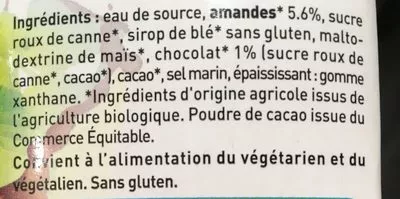 Lista de ingredientes del producto Boisson Amandina Choko Perlamande 1 L