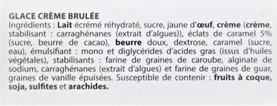 Lista de ingredientes del producto Glace Crème Brûlée aux éclats de caramel craquant HDG, Histoires de glaces 