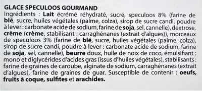 Lista de ingredientes del producto Glace SPECULOOS GOURMAND HDG, Histoires De Glaces 750 ml (487.5 g)