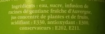 Lista de ingredientes del producto Ziane Gentiane Distillerie de la Salers 1 L