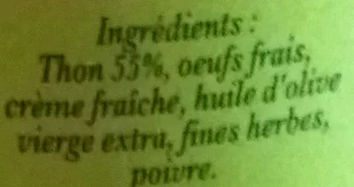 Lista de ingredientes del producto Rillettes de Thon aux fines herbes Conserverie Courtin 130 g