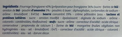 Lista de ingredientes del producto Galette des Rois 40% Frangipane Sans marque, Biscuiterie Yannick 400 g