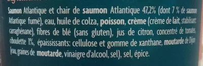 Lista de ingredientes del producto Rillette De Saumon 150 G Gastromer 