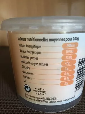 Lista de ingredientes del producto Rillettes de saumon Gastromer 150 g