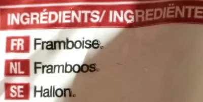 Lista de ingredientes del producto Framboises Entières Surgelées Picard 780 g