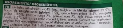 Lista de ingredientes del producto Quinoa et céréales cuisinés / légumes Picard 600 g