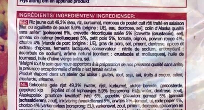 Lista de ingredientes del producto Paëlla Valenciana Picard 900 g e