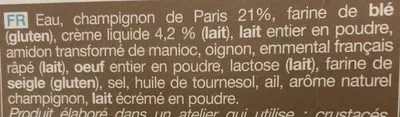 Lista de ingredientes del producto Crêpes Champignon Picard 500 g