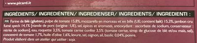 Lista de ingredientes del producto Pizza surgelée Jambon Speck Roquette Mozzarella Picard 400 g e