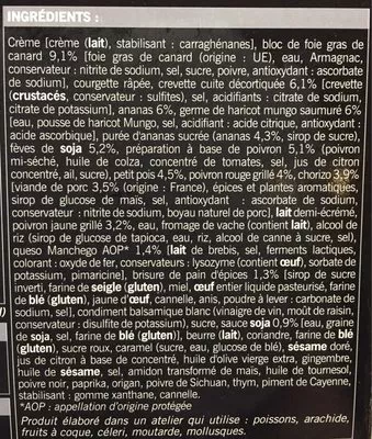 Lista de ingredientes del producto 6 Amuse-bouches apéritifs Picard 200 g