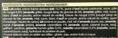 Lista de ingredientes del producto Crème glacée Nougat Picard 500 ml (365 g)