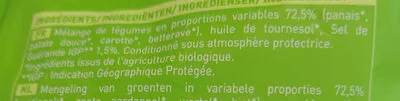 Lista de ingredientes del producto Chips de légumes Bio Picard 100 g