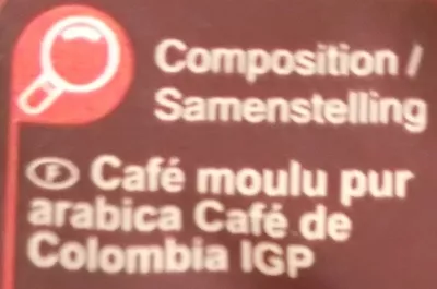 Lista de ingredientes del producto Café moulu Colombia Carrefour 250 g