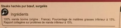 Lista de ingredientes del producto Le Pur Boeuf  10 Steaks hachés Carrefour 1 kg