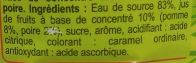 Lista de ingredientes del producto Saveur  pomme poire Carrefour 2 l