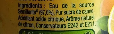 Lista de ingredientes del producto Sémillante arômes naturels Citron Milles 0,5l