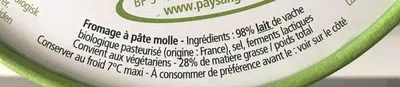 Lista de ingredientes del producto L'Ortolan Bio portions Milleret, Fromagerie Milleret 240g