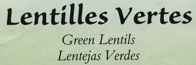 Lista de ingredientes del producto Lentilles vertes Celnat 500 g