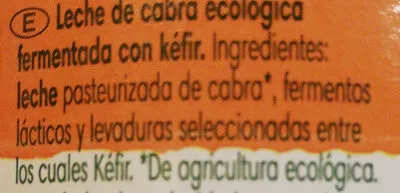 Lista de ingredientes del producto Kefir de cabra Vraí 420gms