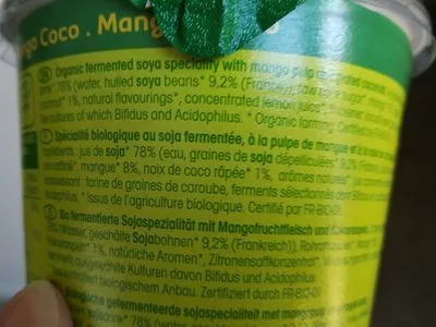 Lista de ingredientes del producto So soya Sojade 