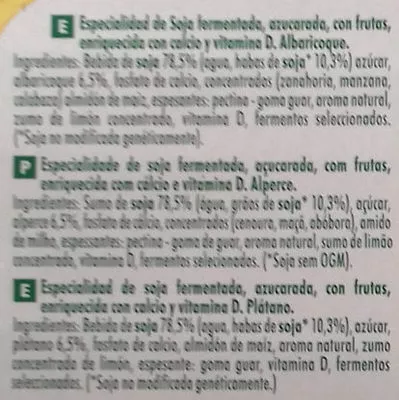 Lista de ingredientes del producto Petit Maxi Sojasun 360 g (4 x 90 g)