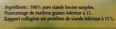 Lista de ingredientes del producto 8 bifteck haché façon bouchère Bigard 