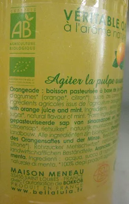 Lista de ingredientes del producto Véritable orangeade Bio Bella Lula 25 cl