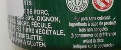 Lista de ingredientes del producto Pâte basque Maritchu 3*130 g