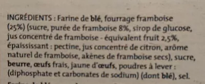 Lista de ingredientes del producto Gâteau breton fourré à la framboise  400 g