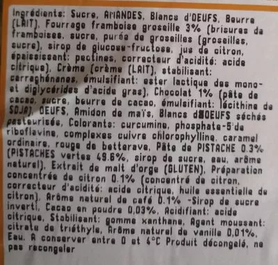 Lista de ingredientes del producto Assortiment 18 macarons Carrefour 