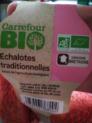 Lista de ingredientes del producto Echalotes Bio  