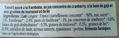 Lista de ingredientes del producto Yaourts plaisir en graines Savoie Yaourt 