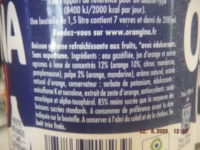 Lista de ingredientes del producto Orangina Light Orangina 1,5 L