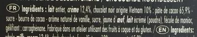 Lista de ingredientes del producto Le pot de crème au chocolat du Vietnam La Fermière 125 g