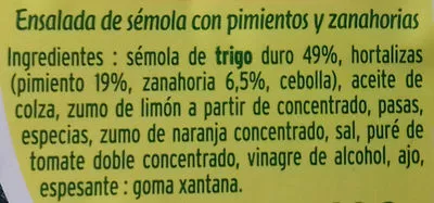 Lista de ingredientes del producto Tabulé mediterráneo Pierre Martinet 400 g