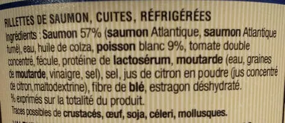 Lista de ingredientes del producto Rillettes de saumon Cap Ocean 150 g