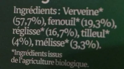 Lista de ingredientes del producto Sommeil BiOrigine  BiOrigine 30 g (20 sachets de 1,5 g)