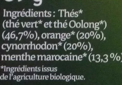 Lista de ingredientes del producto Thé Minceur BiOrigin BiOrigine 34 g (20 sachets de 1,7 g)