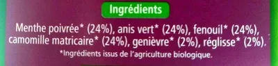 Lista de ingredientes del producto BiOrigine Ventre Plat BioOrigine, Laboratoires Vitarmonyl 32 g (20 sachets de 1,6 g)