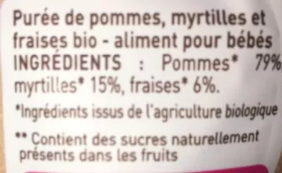 Lista de ingredientes del producto Pomme d aquitaine Babybio 