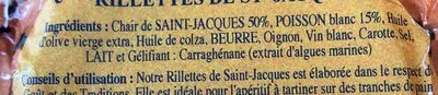 Lista de ingredientes del producto Rillettes De St Jacques 130 ML  