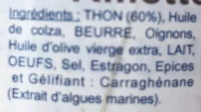 Lista de ingredientes del producto Rillettes de Thon  