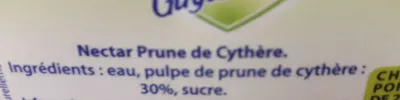 Lista de ingredientes del producto Nectar prune de cythere Caresse guyanaise 1 l