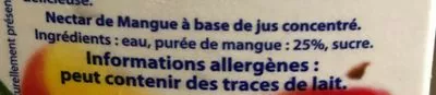 Lista de ingredientes del producto Nectar mangue Caresse Guyanaise 1 l