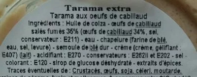 Lista de ingredientes del producto Tarama extra L'Atelier Blini 175 g