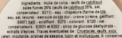 Lista de ingredientes del producto Tarama fouetté L'Atelier Blini 135 g